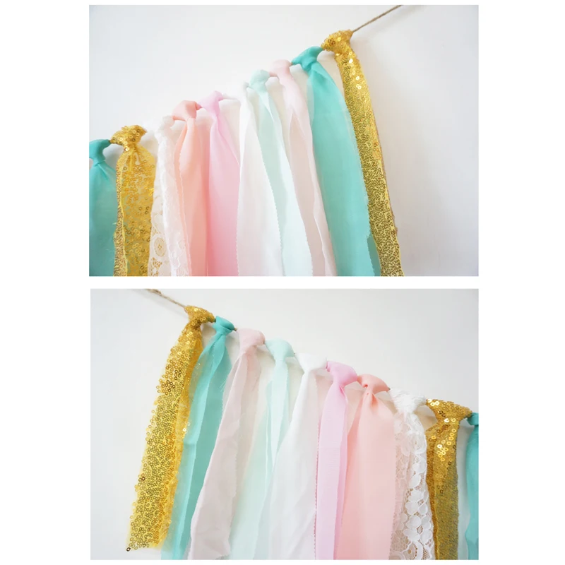 Розовый флаг баннер настраиваемая лента украшение для дня рождения детское