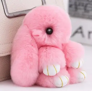 15 см хит продаж милый брелок с пушистым кроликом Рекс кроличий мех помпоны