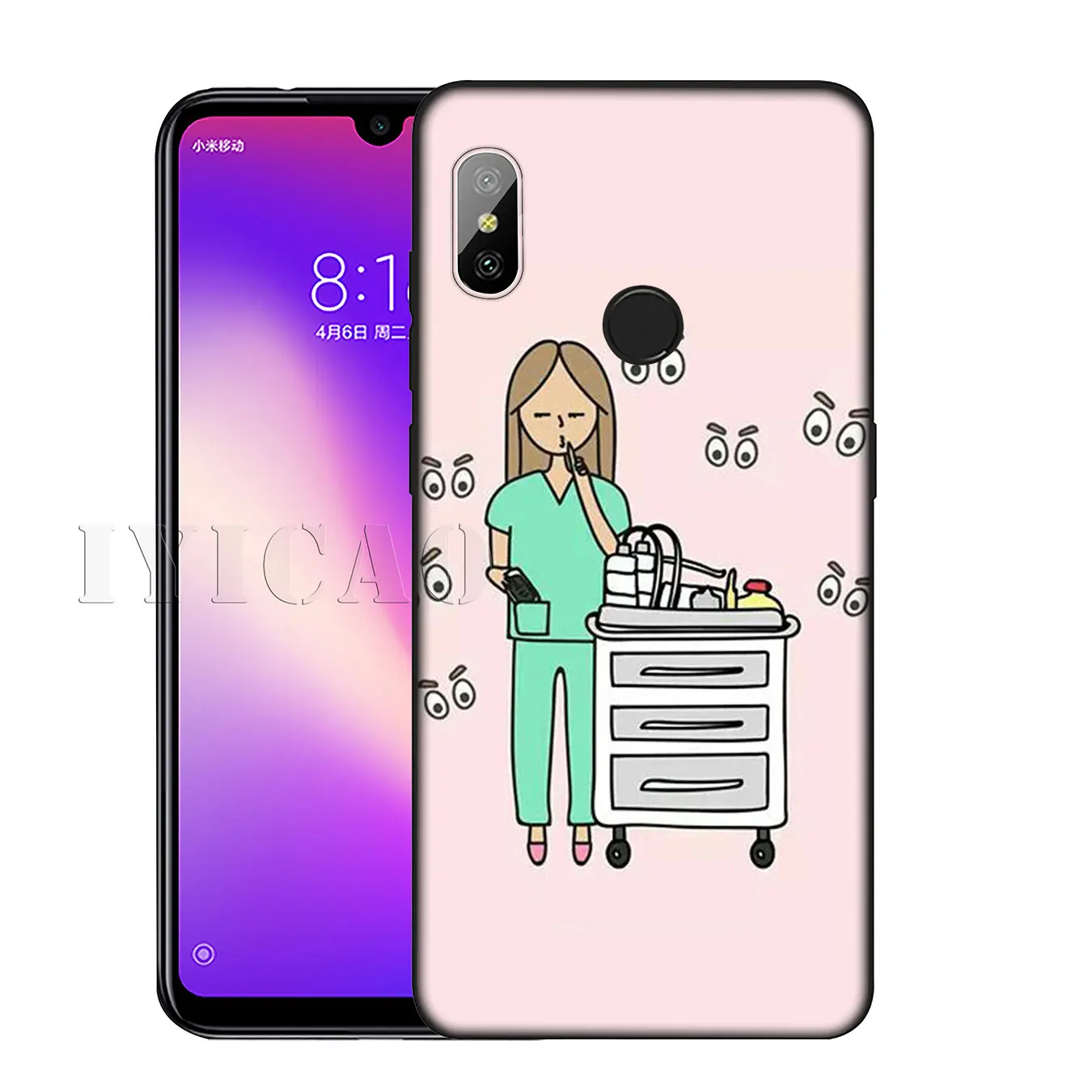 IYICAO Cartoon Doctor Nurse Hot Fashion Fun Dynamic Soft Case for Xiaomi Redmi K30 K20 8A 7A 6A 5A S2 GO Note 8 8T 7 5 6 Pro |
