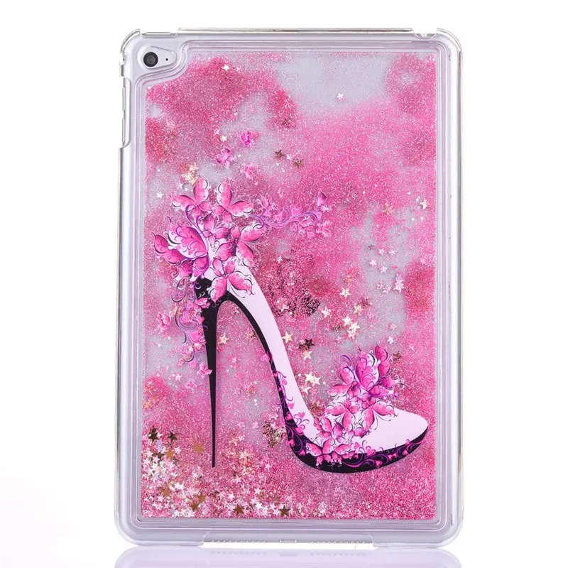 Pink high heels Жидкий Креативный дизайн мультяшный цветной Блестящий зыбучий песок блестящая Звезда прозрачный пластиковый чехол для Apple iPad mini 4 - Цвет: Pink high heels