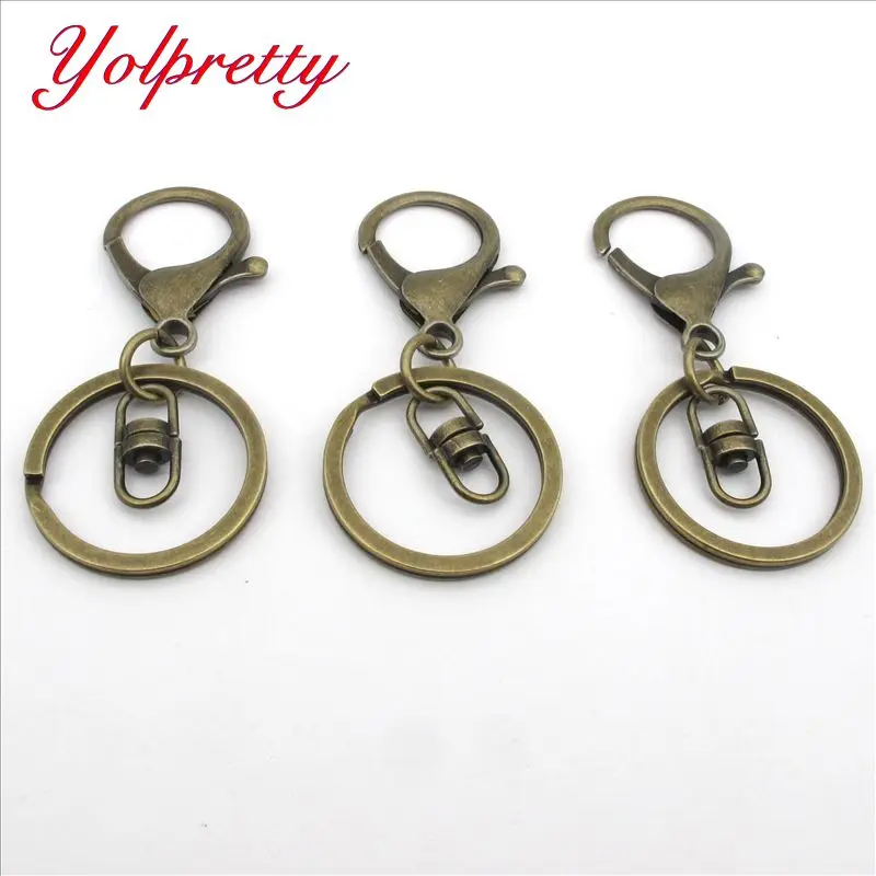 Yolprtty 3 шт./лот 30 мм длинное кольцо для ключей 70 популярная классическая бронзовая