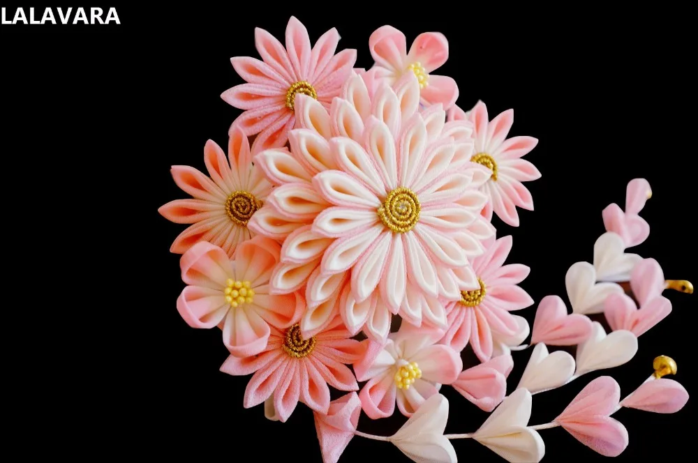 LALAVARA невесты Kanzashi заколки для волос традиционные японские kanzashi женские аксессуары для волос
