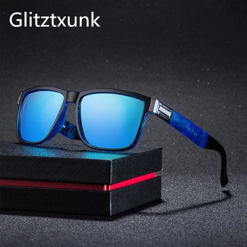 Солнечные очки Glitztxunk поляризационные UV400 Мужские зеркальные винтажные