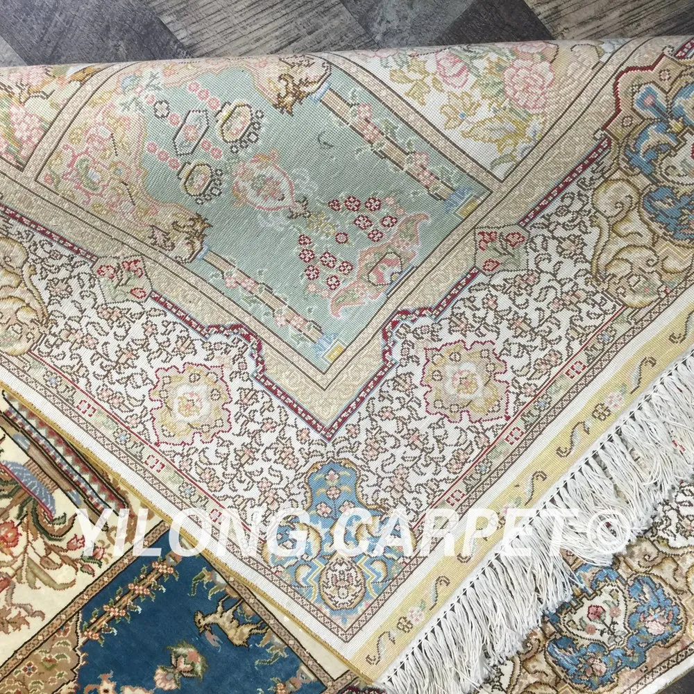 

Yilong 3'x4.5' Handmade Four Seasons Persian Rugs Turkish Antique Silk Carpet (QZT16A3x4.5)