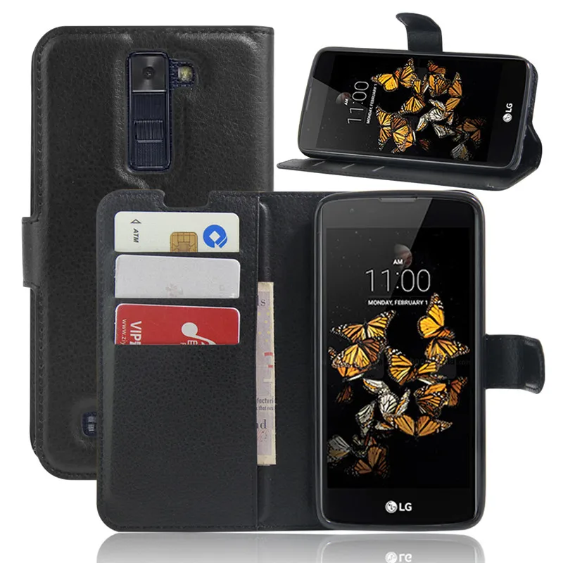 Кожаный чехол книжка для LG K8 бумажник Lte K350 K350E K350N 5 0 дюйма мобильный телефон