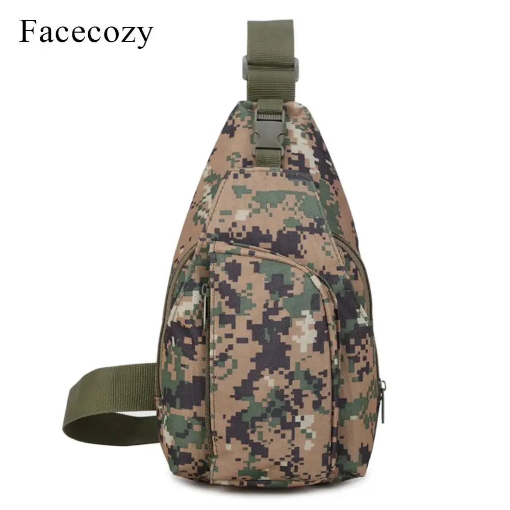 Fecocozy Мужская и женская Беговая нагрудная сумка, сумки на одно плечо, 10л, уличные спортивные рюкзаки, тактические камуфляжные маленькие сумки через плечо - Цвет: Jungle Digital