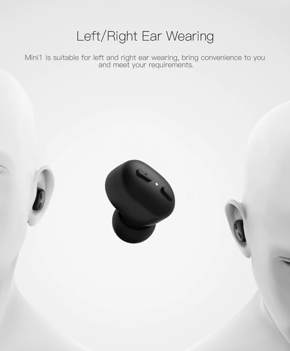 QCY MINI1 Молодежные Bluetooth наушники Магнит USB зарядное устройство настоящая беспроводная гарнитура Стерео шумоподавление вкладыши с микрофоном