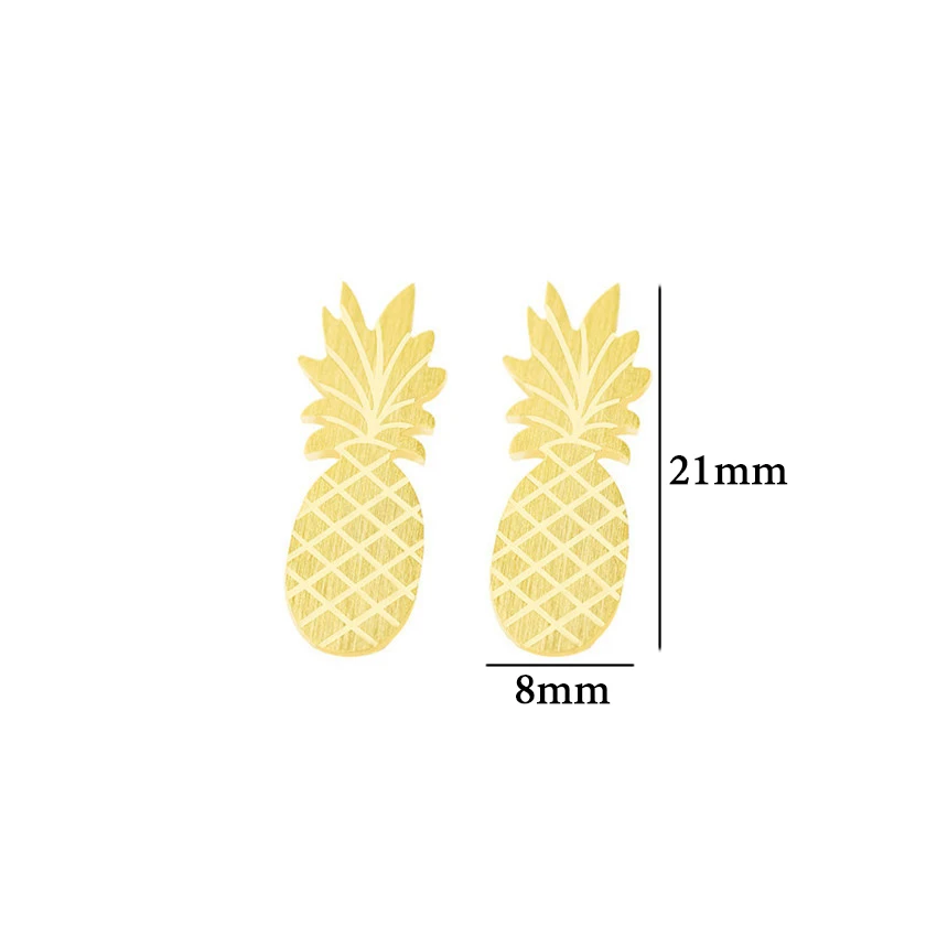 Модные серьги гвоздики в виде тропических фруктов с желтым ананасом для женщин и