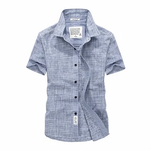 Льняные рубашки, мужские свободные повседневные рубашки, 2 тонкие рубашки camisa masculina с коротким рукавом, летние рубашки большого размера S-XXXL, 4XL