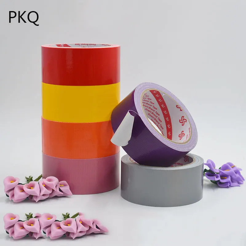 50M length Cloth Tape single-sided Carpet Floor DIY wedding decoration Red Strong Waterproof Color Duct tape 1pcs | Дом и сад