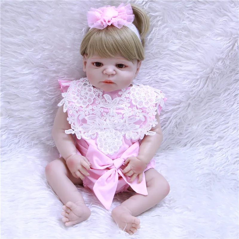 Супер настоящая девочка Bebe reborn 55 см полностью силиконовая кукла для детей
