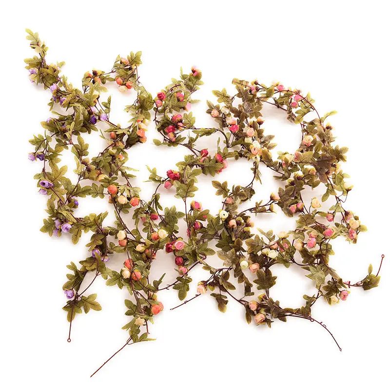 220 см искусственные розы из шелка Плющ лоза Искусственные цветы с зелеными