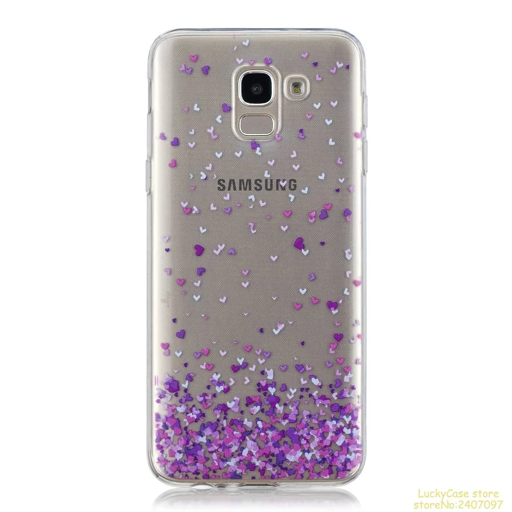 For Coque Samsung J6 2018 Soft TPU Silicone Cover Flamingos leaf flowers cat Printed Cases Phone Case hoesje caso | Мобильные
