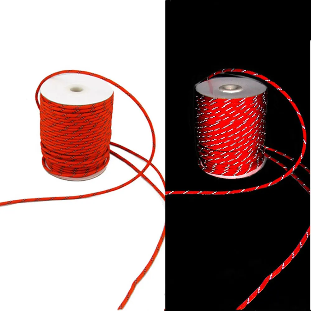 4MM Diameter Reflective String Windproof Tent Rope Guy Line For Camping Kits Ropes for Tents | Спорт и развлечения
