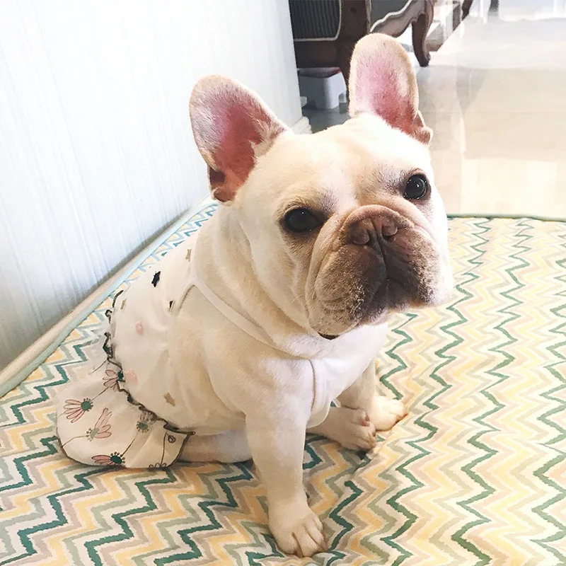 

Pet Dog Clothes for Small Dogs Cute Dress for French Bulldog Floral Girl Pet Clothing for Pug Dog Apparel Puppy Yorkies Costume
