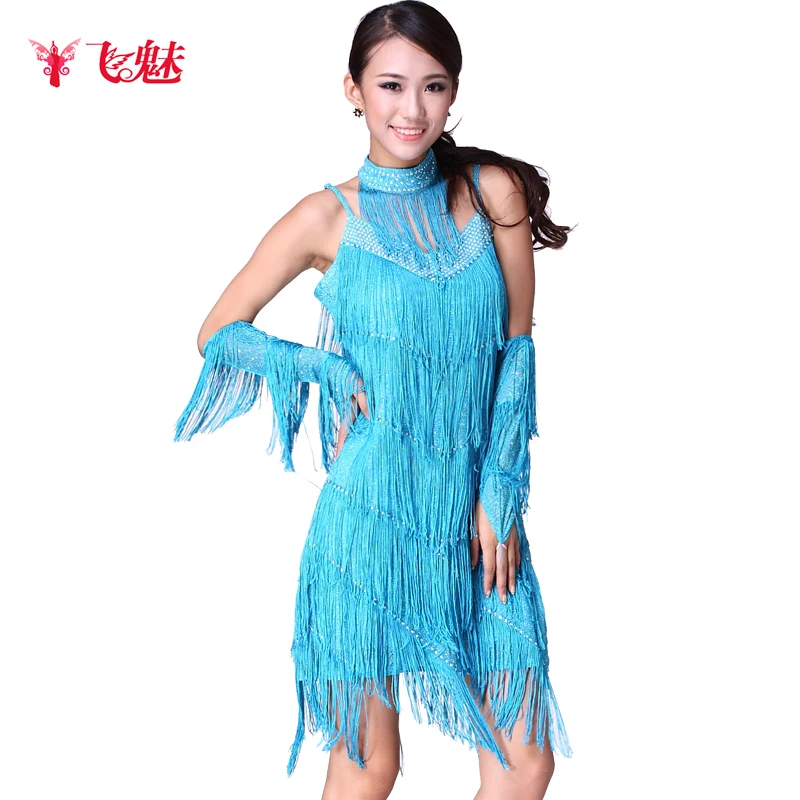

Spaghetti strap tassel Latin dance skirt Latin table costume Latin practice skirt 242