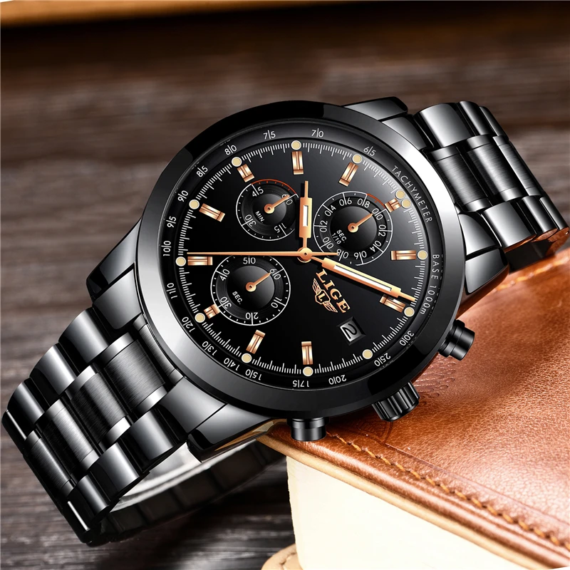 Мужские часы Relojes LIGE брендовые Роскошные Военные Спортивные Светящиеся Наручные