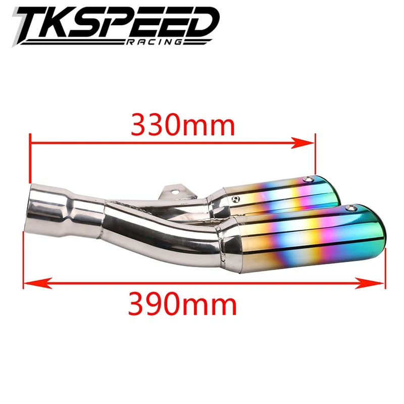 Universal Dual Exhaust Muffler Pipe Slip On For Motorcycle Motocross Supermoto Street Bike Scooter ATV Quad Dirt Off Road | Автомобили и