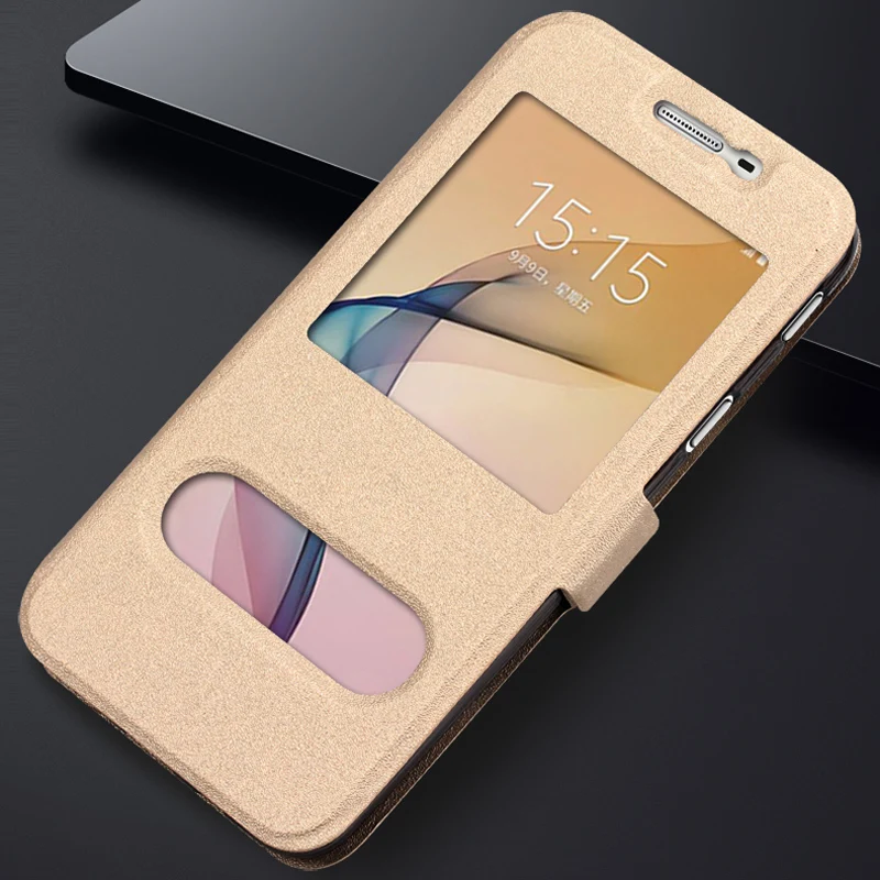 Кожаный чехол для телефона из ТПУ Samsung galaxy J5 2017 J530F с открытым окошком откидные