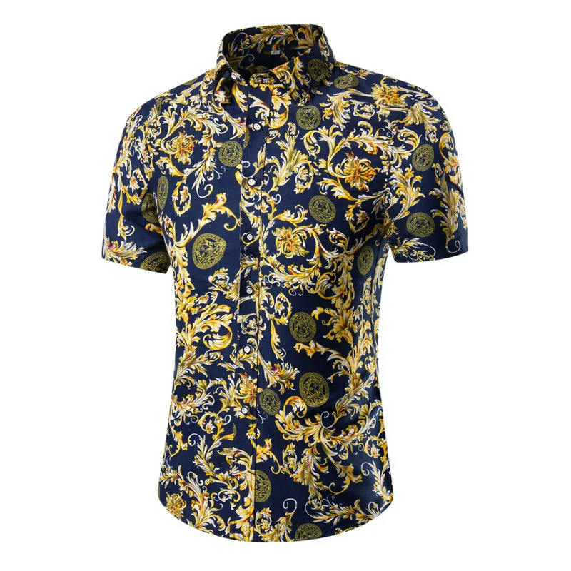 

Summer Men Clothes 2021 Asian Size 5Xl Mens Hawaiian Short Shirt Male Casual Camisa Masculina Printed Beach Shirts Short Sleeve
