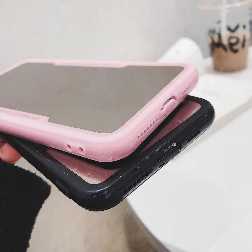 EVANKALX зеркальный чехол для iPhone X XR XSMAX мягкий полиуретановый край чехлы телефонов 6