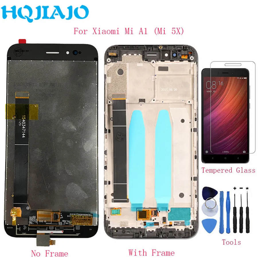 HQJIAJO для Xiaomi Mi A1 ЖК дисплей сенсорный экран дигитайзер Рамка Замена A1/Mi5X 5X
