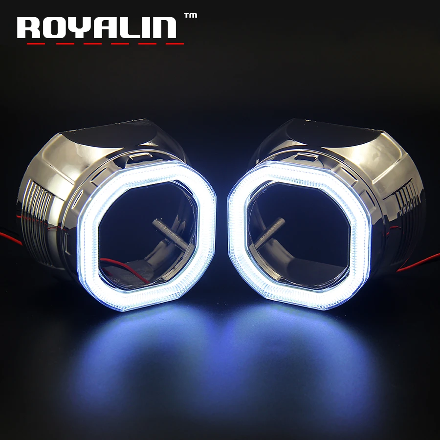ROYALIN стайлинга автомобилей светодиодный фары дневного света COB DRL Octagon кожухи
