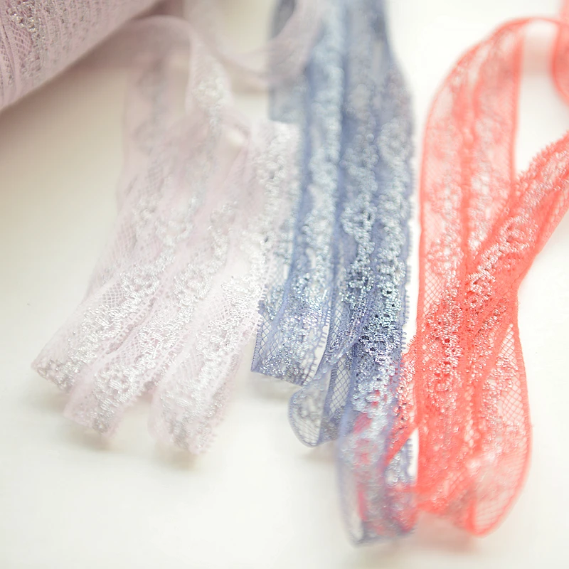 

Silver embroidered polyester smooth lace Lace accessories fabric lace material width 1.3cm G736