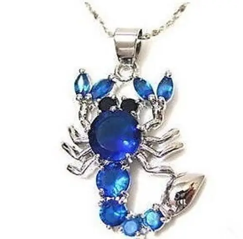 

Scorpion blue cz Necklace Pendant 5.27 -Bride jewelry free shipping