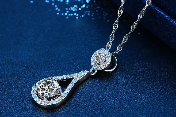 Женское ожерелье из серебра 925 пробы с фианитами|drop necklace|necklace jewelrynew arrival |