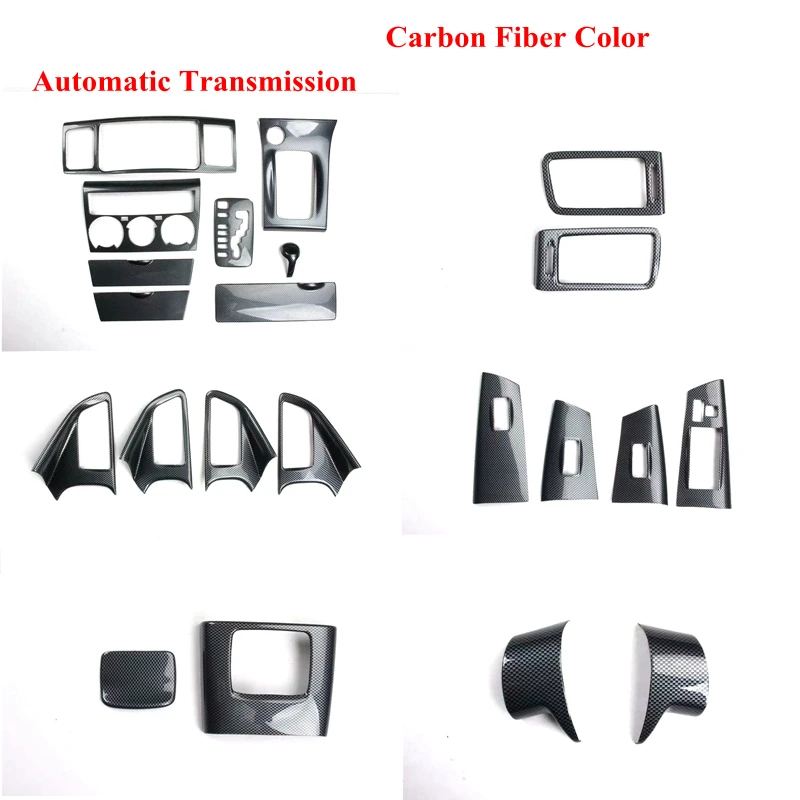 Carbon Fiber Color 22 шт./компл., АБС-пластик, Автомобильный интерьер древесины Цвет накладка Панель наложения Рамка комплект подходит для Защитные чехлы для сидений, сшитые специально для Toyota Corolla EX Altis 2013 - Название цвета: Carbon Fiber Color