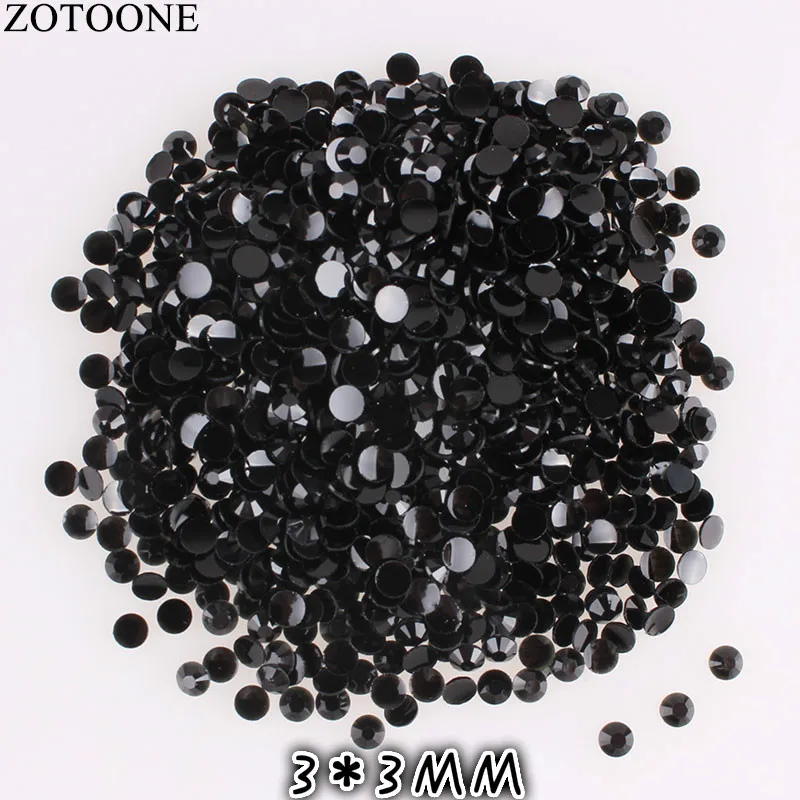 ZOTOONE 50 шт. Сделай Сам черный 5 мм плоские стразы s для рукоделия дизайн ногтей