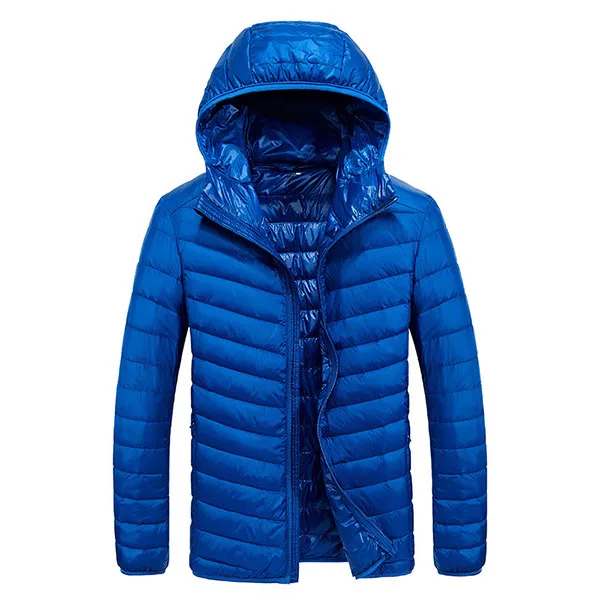 Blue Down Jacket Осенний мужской ультра-светильник, 90% белый утиный пух, Мужская ветрозащитная Водонепроницаемая парка, пальто, ультра-светильник, воротник-стойка, XCZ34 - Цвет: Blue Down Jacket