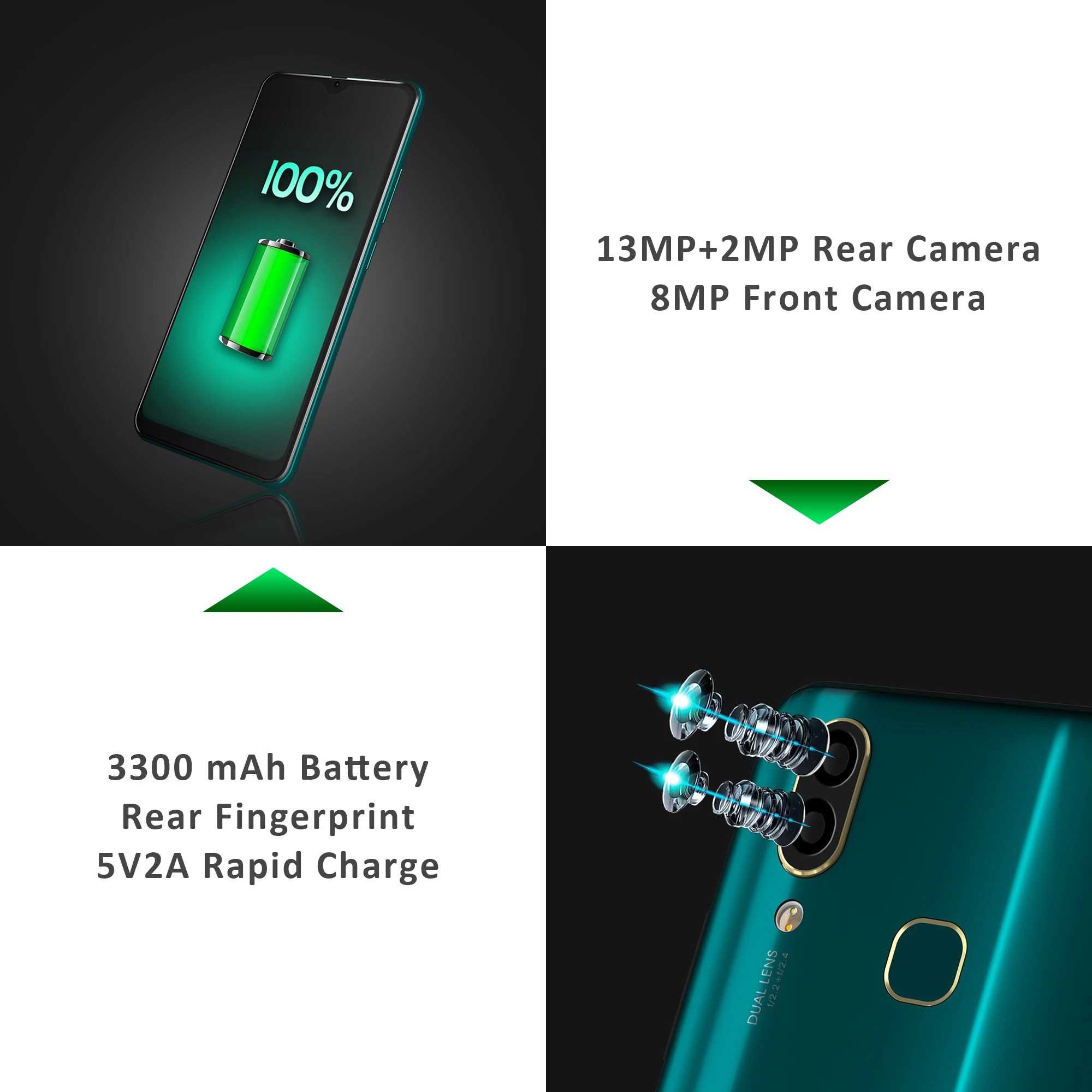 Мобильный телефон LEAGOO S11 Android 9.0 6 3 дюймовый полноэкранный дисплей Waterdrop 8 Мп+13 Мп 4