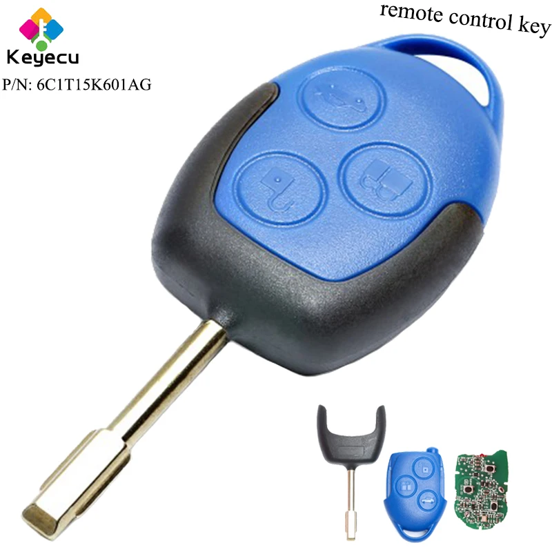 Брелок дистанционного управления для автомобиля KEYECU Aftermarket 3 кнопки и чип 433 МГц