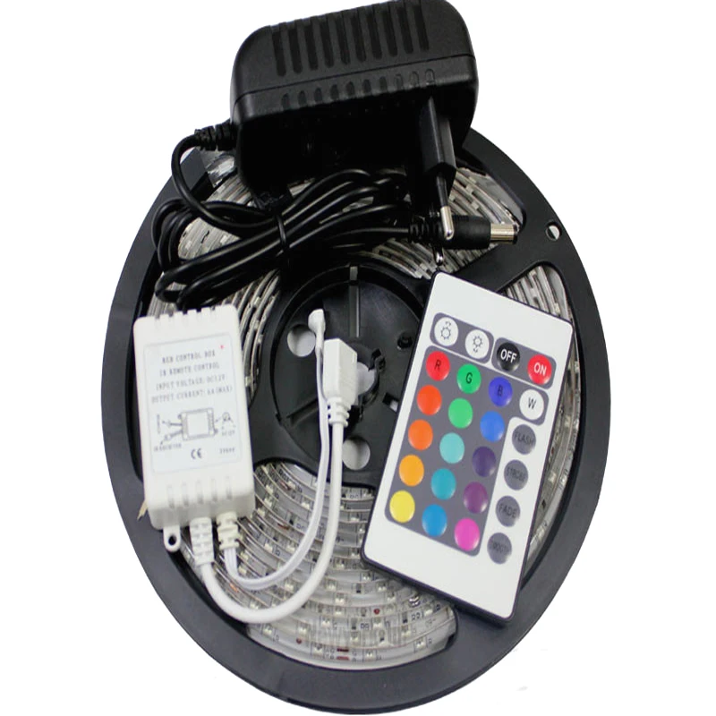 Водонепроницаемый 3528 RGB светодиодный полосы светильник 60 Светодиодный/м 5 м 300 SMD DC
