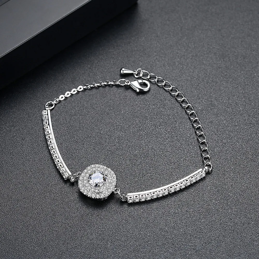 Luoteemi Brand Link Bracelet Сердца и стрелы хрусталя циркон браслет для женщин высокое
