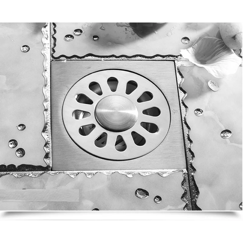 2.5mm Thickness H2 Прямоугольный линейный душевой трап с небольшой морской решеткой, матовый 304 из нержавеющей стали для ванной - Цвет: 2.5mm Thickness H2