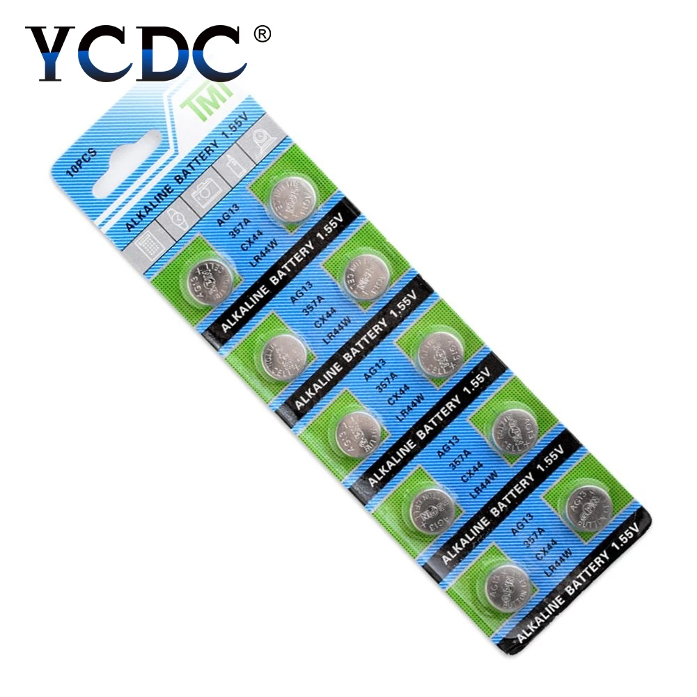 10pcs 12pcs 1,5 V AG13 Батарея LR44 L1154 RW82 RW42 SR1154 SP76 A76 357A пила lr44 SR44 AG 13 литиевая батарея таблеточного типа ячейки Батарея