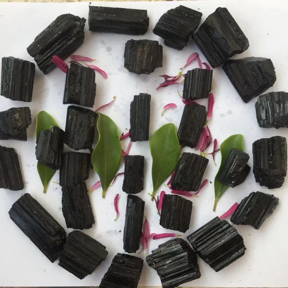 5 шт. Прямая поставка натуральный сырой черный турмалиновый драгоценный камень