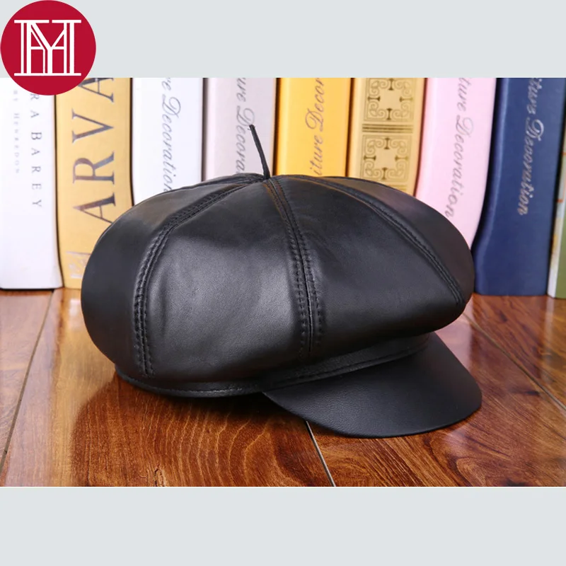2021 женские шапки из натуральной овечьей кожи модные повседневные Восьмиугольные
