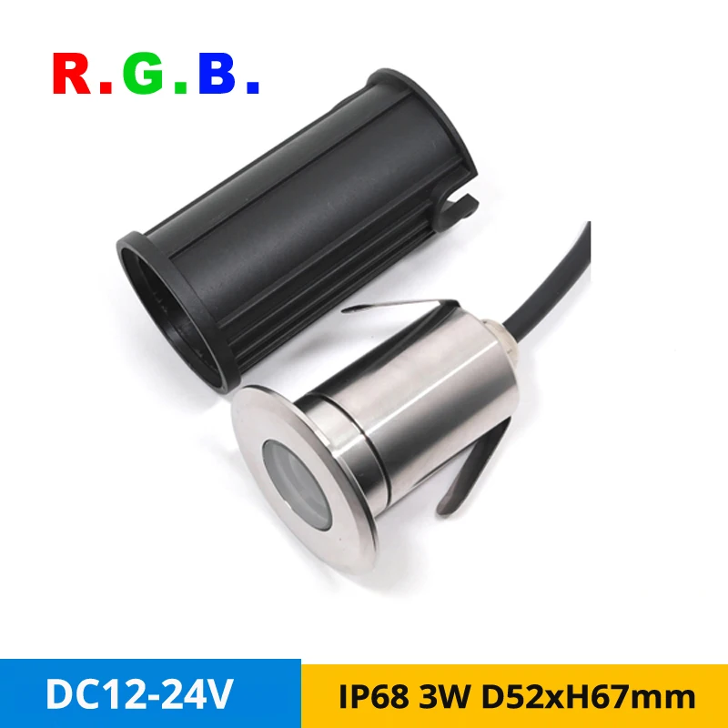 4 шт./лот IP68 3 Вт RGB Светодиодный прожектор Наружное встроенное заземление
