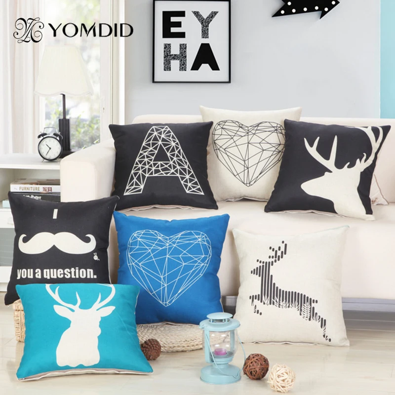 

Covers For Cushions Cotton/Linen Material Deacorative Pillow Covers Home Sofa Decor Pillowcases kussenhoes 45*45cm