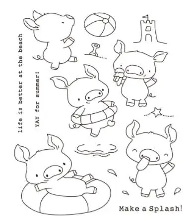 Прозрачный силиконовый штамп в виде свиньи печать для скрапбукинга фотоальбома