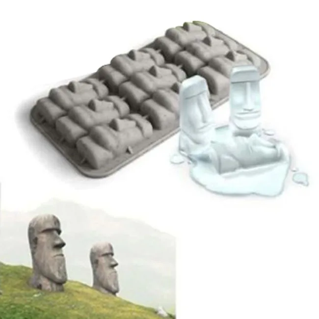 Новый Пасхальный остров Moai каменные статуи ледяной поднос кубики DIY формы Лето