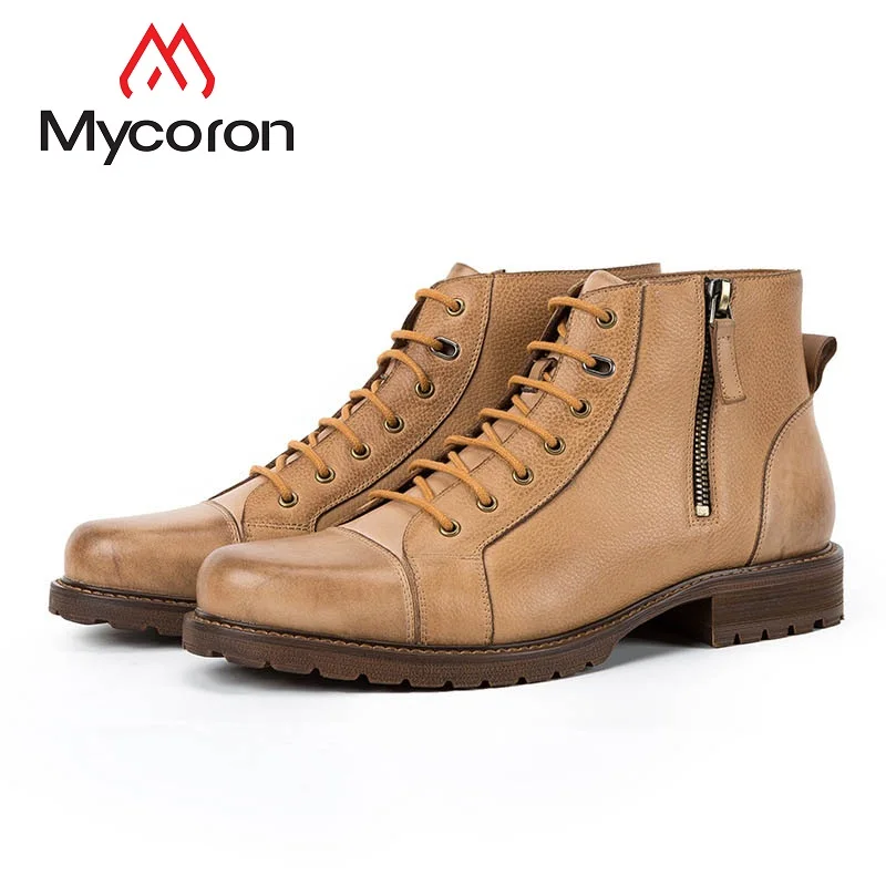 MYCORON/мужские новые модные зимние кожаные ботильоны мужские осенние ботинки