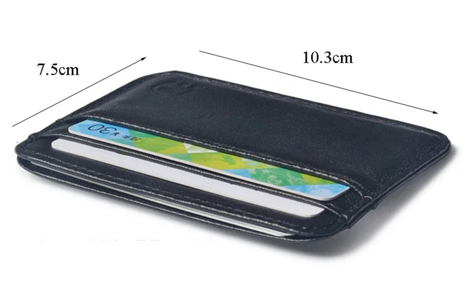 Супер тонкий мягкий овчины Натуральная кожа Card Case Держатель карты кредитной карты организатора мужчины кошельки женщин кошелек известные бренды