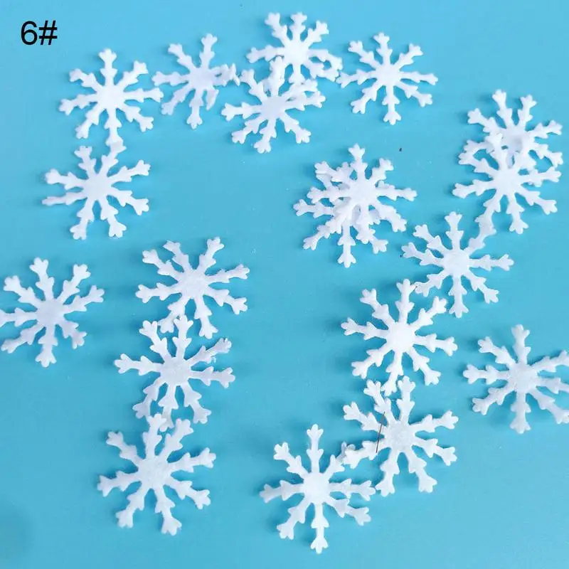 white 25cm 200pcs 100/200/300 шт. Рождественские снежинки Ome для рождественской вечеринки стол DIY ручной работы подарочные аппликации Свадебные украшения 1,5-3,5 см - Цвет: white 25cm 200pcs