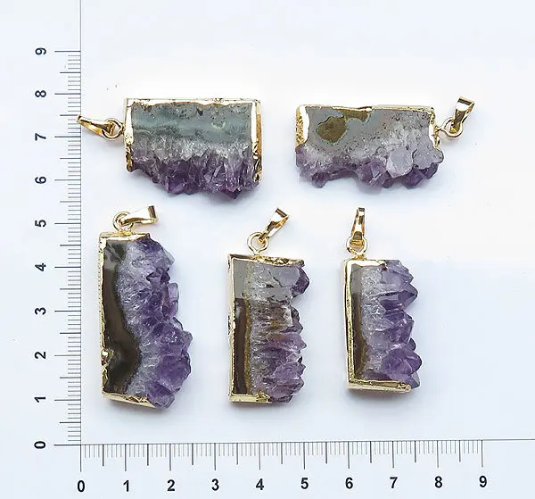 YA1142 Gorgeous Natural Stone Slice Druzy Geode Pendant | Украшения и аксессуары
