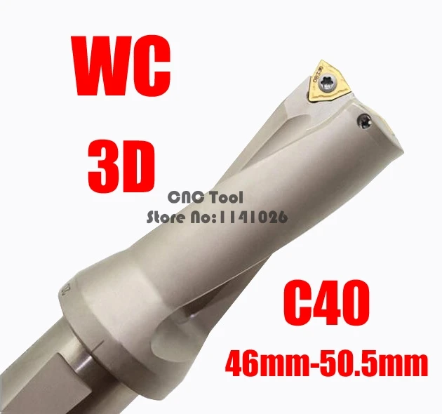 WC C40 3D SD 46 47 48 49 50 mm replace Blades And Drill Type For WC080412 Insert U Drilling Shallow Hole indexable insert drills